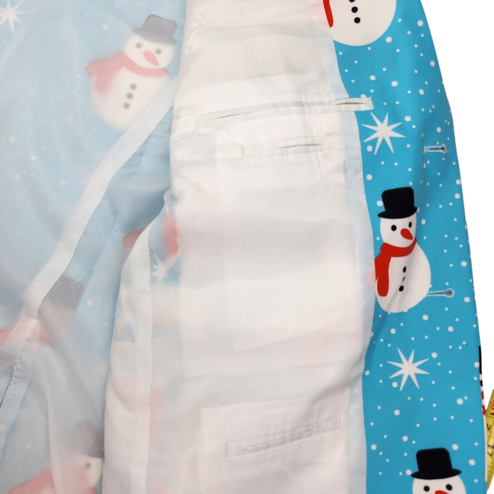 Tipsy Elves Men's Snowman Blazer Holiday Christmas Party Suit Jacket Size 44 XL - Picture 8 of 13